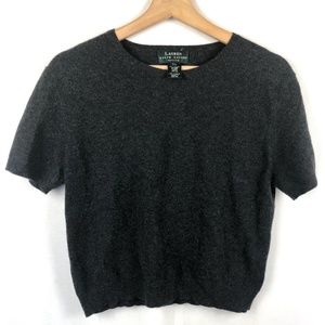 Lauren Ralph Lauren Cashmere Short Sleeve Sweater